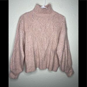 Baby Pink Turtleneck Sweater